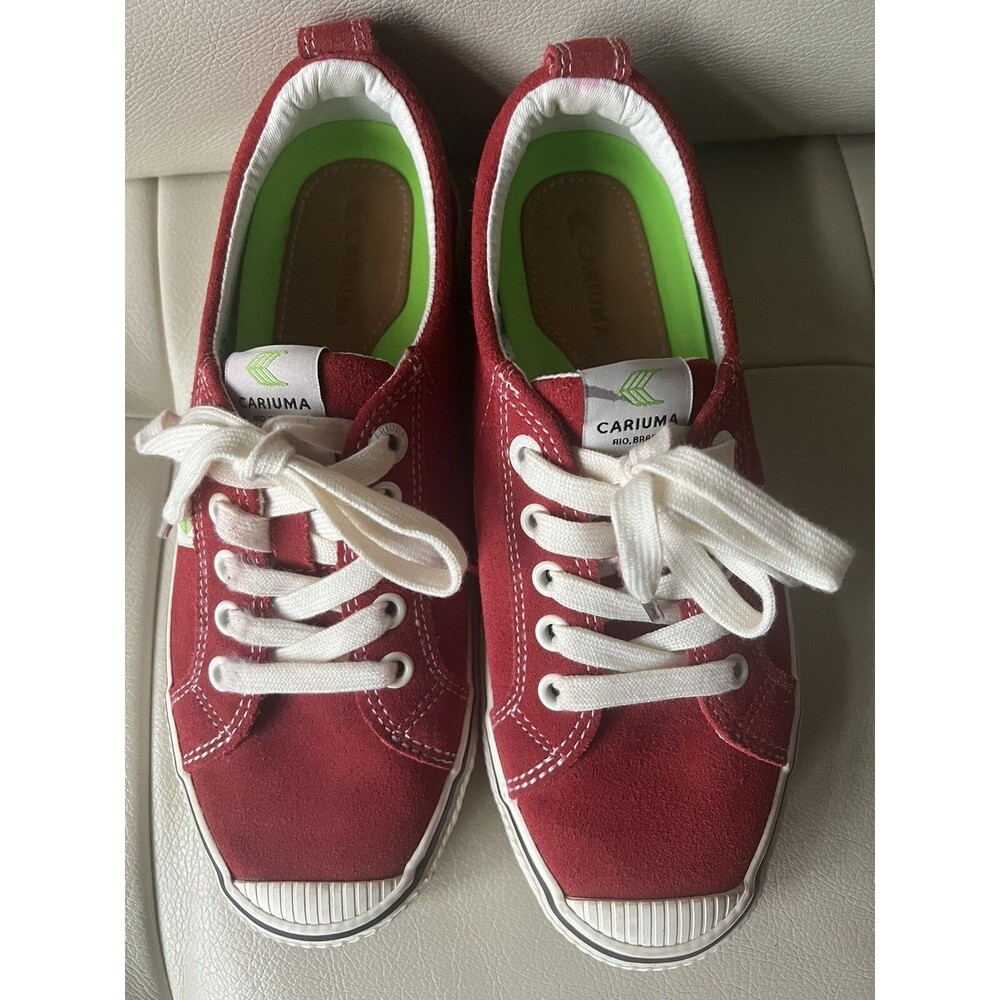 Cariuma OCA Low Red Canvas Lace Up Sneaker Shoes Women's Size 7.5 Men's Size 6